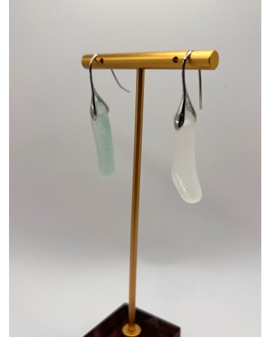 PENDIENTES ARTESANOS DE CRISTAL MARINO O LÁGRIMAS DE SIRENA