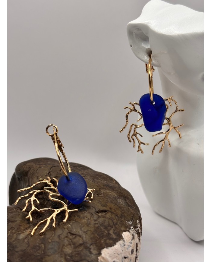 PENDIENTES DE CRISTAL MARINO O LÁGRIMAS DE SIRENA