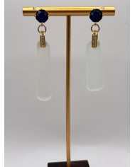 PENDIENTES ARTESANOS DE CRISTAL MARINO