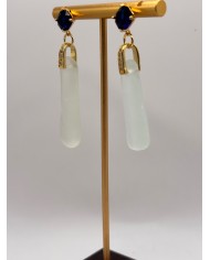 PENDIENTES ARTESANOS DE CRISTAL MARINO