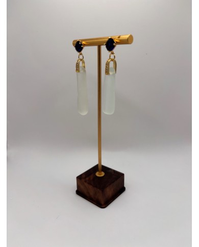 PENDIENTES ARTESANOS DE CRISTAL MARINO