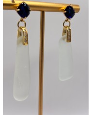 PENDIENTES ARTESANOS DE CRISTAL MARINO