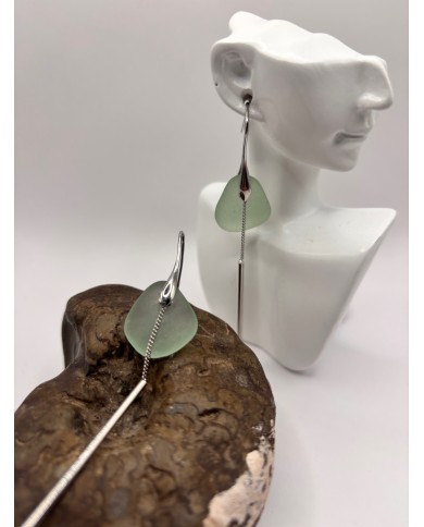 PENDIENTES DE CRISTAL MARINO O LÁGRIMAS DE SIRENA