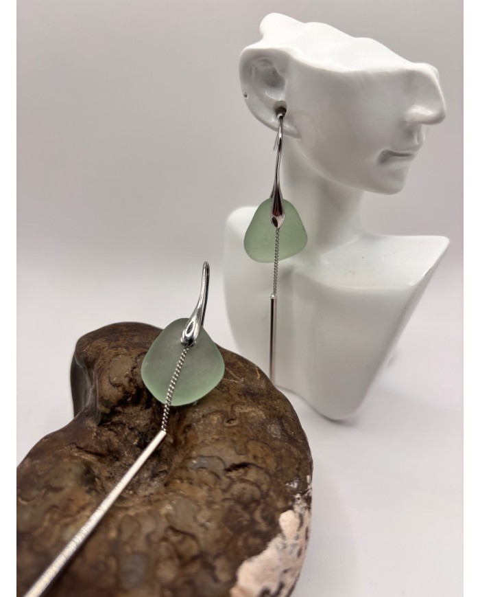 PENDIENTES DE CRISTAL MARINO O LÁGRIMAS DE SIRENA