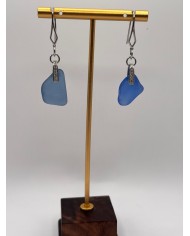 PENDIENTES ARTESANOS DE CRISTAL MARINO O LÁGRIMAS DE SIRENA