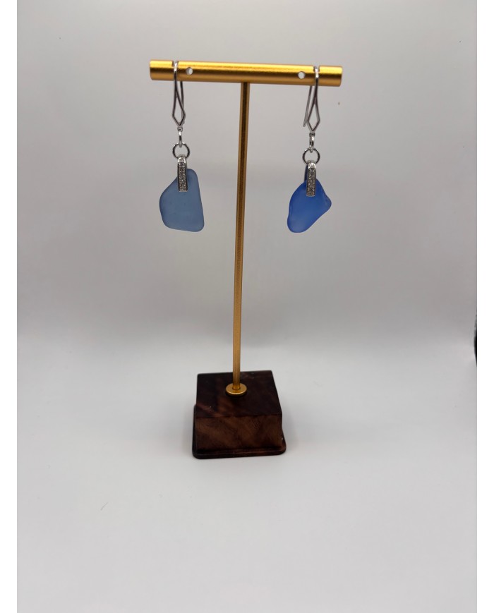 PENDIENTES ARTESANOS DE CRISTAL MARINO O LÁGRIMAS DE SIRENA