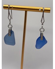 PENDIENTES ARTESANOS DE CRISTAL MARINO O LÁGRIMAS DE SIRENA