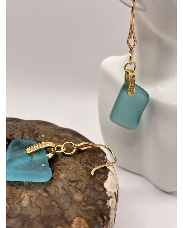 PENDIENTES DE CRISTAL MARINO O LÁGRIMAS DE SIRENA