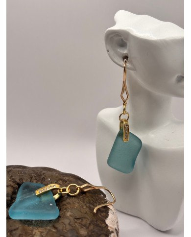 PENDIENTES DE CRISTAL MARINO O LÁGRIMAS DE SIRENA