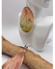 PENDIENTES ARTESANOS DE HOJA NATURAL ESQUELETIZADA