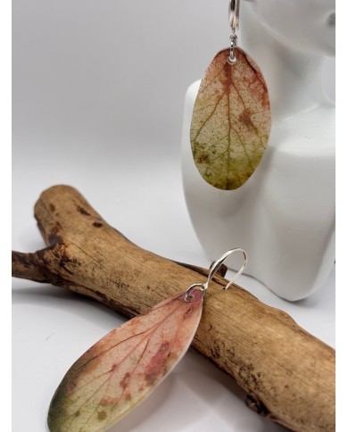 PENDIENTES ARTESANOS DE HOJA NATURAL ESQUELETIZADA