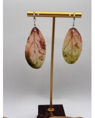 PENDIENTES ARTESANOS DE HOJA NATURAL ESQUELETIZADA