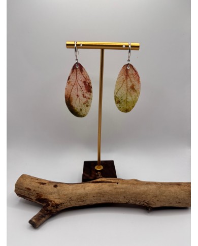 PENDIENTES ARTESANOS DE HOJA NATURAL ESQUELETIZADA