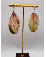 PENDIENTES ARTESANOS DE HOJA NATURAL ESQUELETIZADA