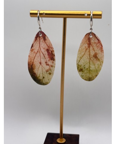 PENDIENTES ARTESANOS DE HOJA NATURAL ESQUELETIZADA