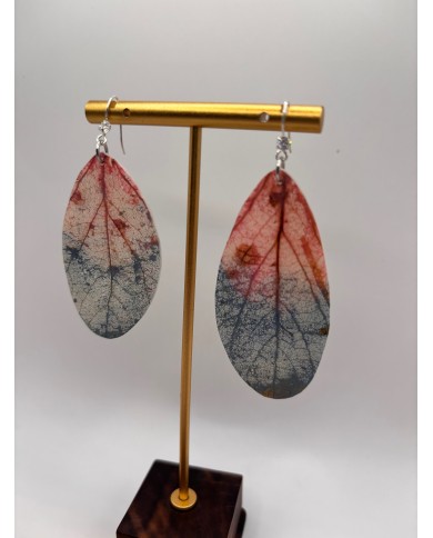 PENDIENTES ARTESANOS DE HOJA NATURAL ESQUELETIZADA