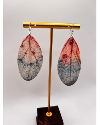 PENDIENTES ARTESANOS DE HOJA NATURAL ESQUELETIZADA