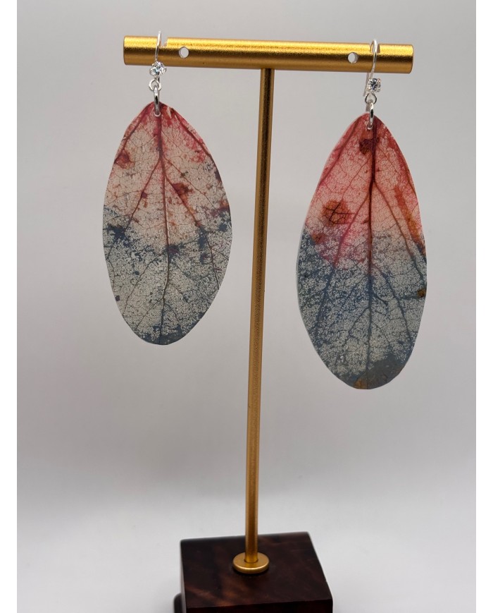 PENDIENTES ARTESANOS DE HOJA NATURAL ESQUELETIZADA