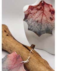 PENDIENTES ARTESANOS DE HOJA NATRURAL ESQUELETIZADA DE ÁLAMO BLANCO