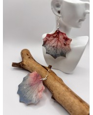 PENDIENTES ARTESANOS DE HOJA NATRURAL ESQUELETIZADA DE ÁLAMO BLANCO