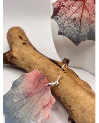 PENDIENTES ARTESANOS DE HOJA NATRURAL ESQUELETIZADA DE ÁLAMO BLANCO