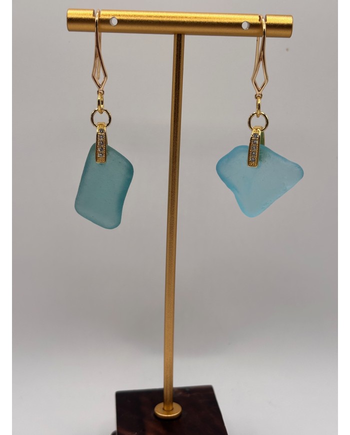PENDIENTES DE CRISTAL MARINO O LÁGRIMAS DE SIRENA