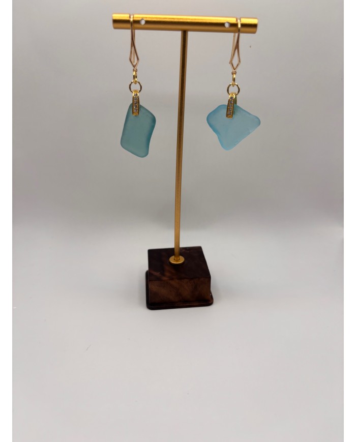 PENDIENTES DE CRISTAL MARINO O LÁGRIMAS DE SIRENA