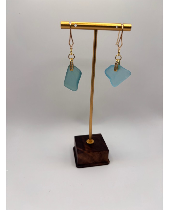 PENDIENTES DE CRISTAL MARINO O LÁGRIMAS DE SIRENA