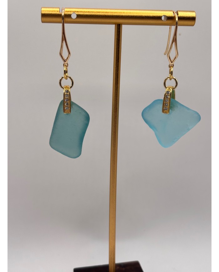 PENDIENTES DE CRISTAL MARINO O LÁGRIMAS DE SIRENA