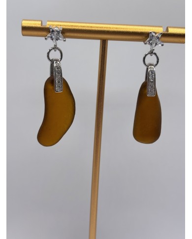 PENDIENTES ARTESANOS DE CRISTAL MARINO O LÁGRIMAS DE SIRENA