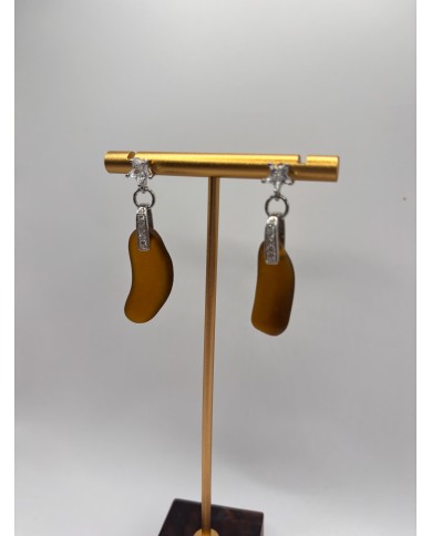 PENDIENTES ARTESANOS DE CRISTAL MARINO O LÁGRIMAS DE SIRENA