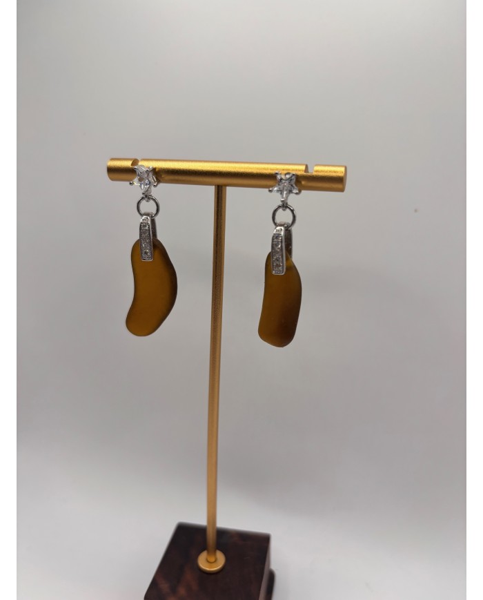 PENDIENTES ARTESANOS DE CRISTAL MARINO O LÁGRIMAS DE SIRENA