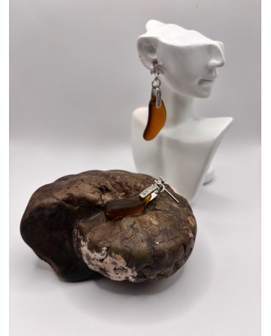 PENDIENTES ARTESANOS DE CRISTAL MARINO O LÁGRIMAS DE SIRENA