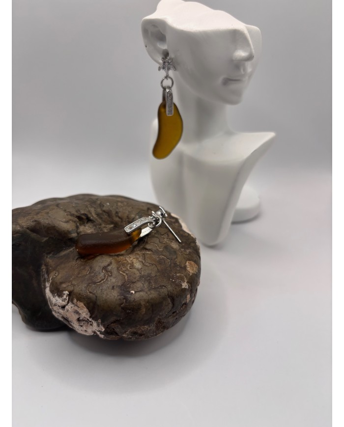 PENDIENTES ARTESANOS DE CRISTAL MARINO O LÁGRIMAS DE SIRENA