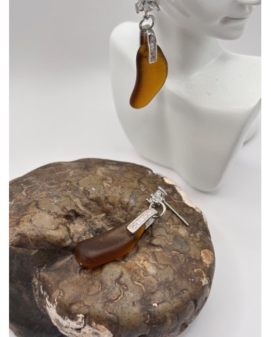 PENDIENTES ARTESANOS DE CRISTAL MARINO O LÁGRIMAS DE SIRENA