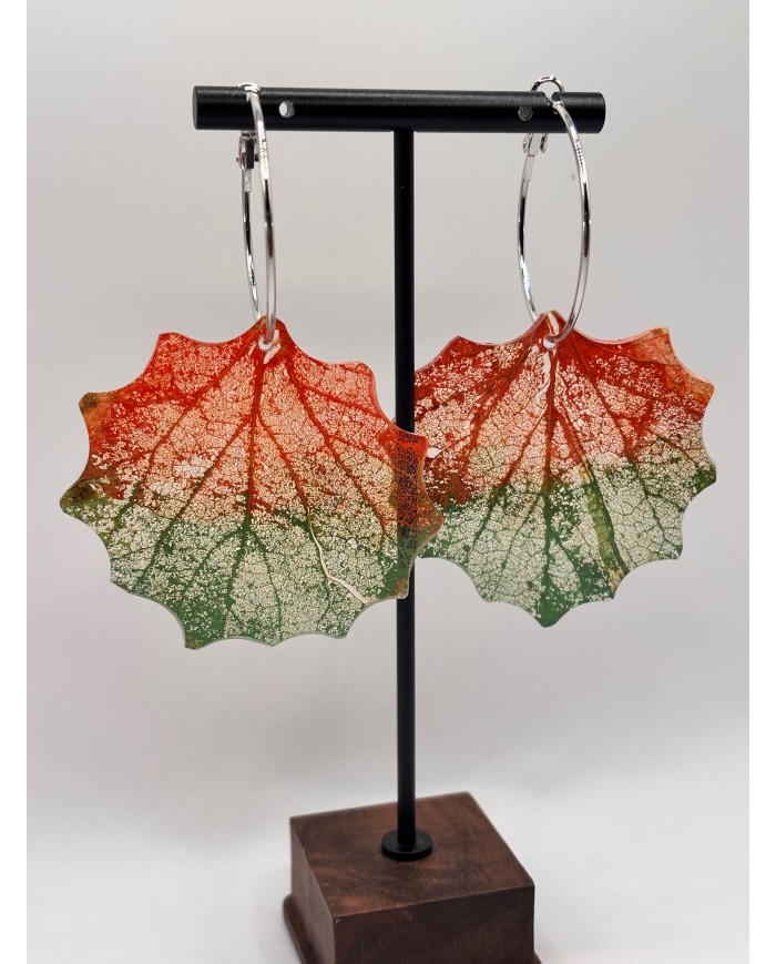 EDICIÓN "TRANSPARENCIA" PENDIENTES DE HOJA NATURAL