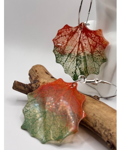 EDICIÓN "TRANSPARENCIA" PENDIENTES DE HOJA NATURAL