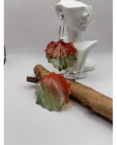 EDICIÓN "TRANSPARENCIA" PENDIENTES DE HOJA NATURAL