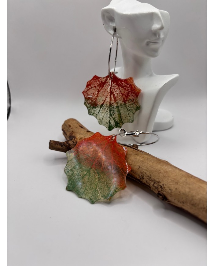 EDICIÓN "TRANSPARENCIA" PENDIENTES DE HOJA NATURAL