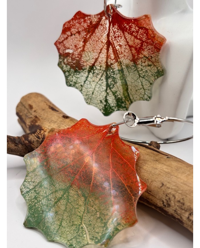 EDICIÓN "TRANSPARENCIA" PENDIENTES DE HOJA NATURAL