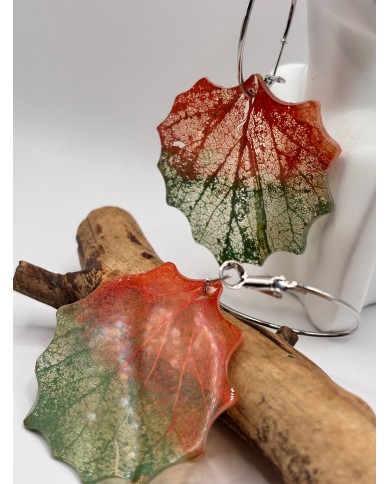 EDICIÓN "TRANSPARENCIA" PENDIENTES DE HOJA NATURAL