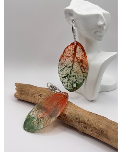 EDICIÓN "TRANSPARENCIA" PENDIENTES DE HOJA NATURAL