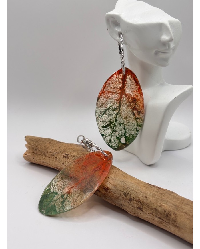 EDICIÓN "TRANSPARENCIA" PENDIENTES DE HOJA NATURAL