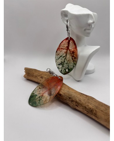 EDICIÓN "TRANSPARENCIA" PENDIENTES DE HOJA NATURAL