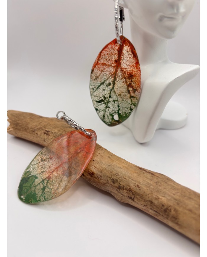 EDICIÓN "TRANSPARENCIA" PENDIENTES DE HOJA NATURAL