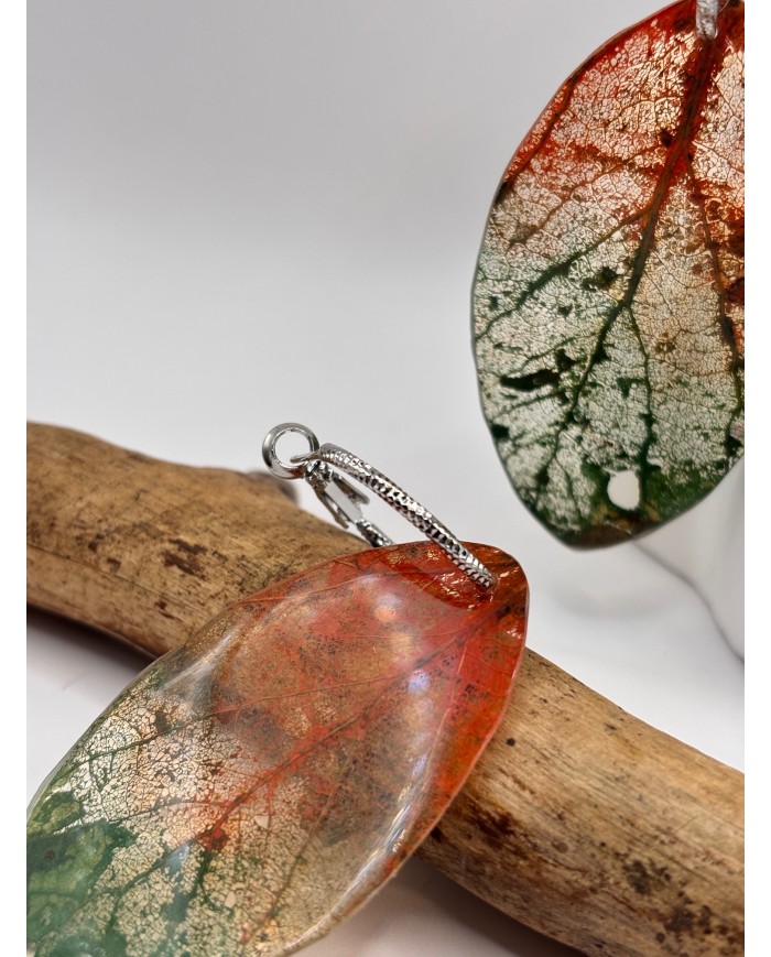 EDICIÓN "TRANSPARENCIA" PENDIENTES DE HOJA NATURAL