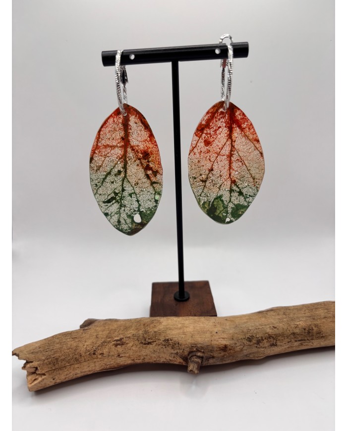 EDICIÓN "TRANSPARENCIA" PENDIENTES DE HOJA NATURAL