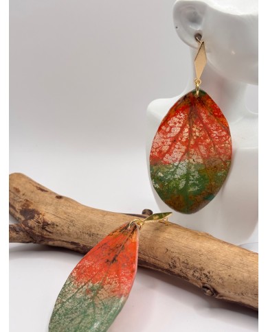 EDICIÓN "TRANSPARENCIA" PENDIENTES ARTESANOS DE HOJA NATURAL