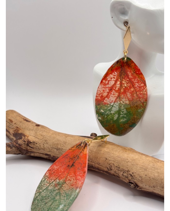 EDICIÓN "TRANSPARENCIA" PENDIENTES ARTESANOS DE HOJA NATURAL