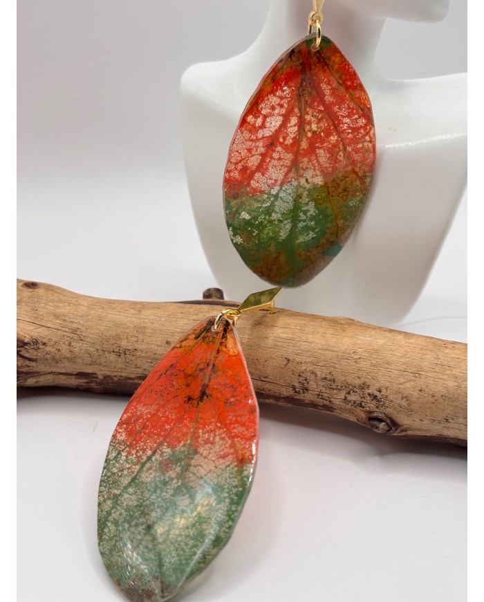 EDICIÓN "TRANSPARENCIA" PENDIENTES ARTESANOS DE HOJA NATURAL